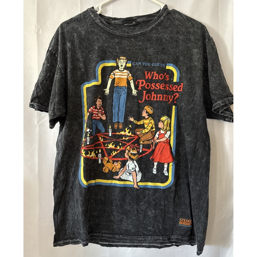 Steven‎ Rhodes Let's Summon Demons Goth Skater Who's Possessed Johnny Shirt  L